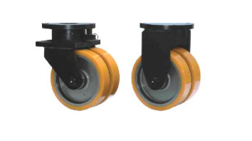 DABE75 Forged Twin Wheel Castors with SAS Series Polyurethane Wheels