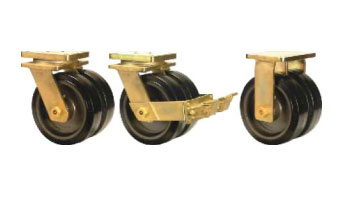 DABE50 Forged Twin Wheel Castors with SEB Series Elastic Rubber Tyred Wheels