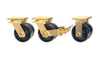 DABE50 Forged Twin Wheel Castors with SFS Series Solid Elastomer Wheels