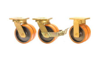 DABLP Forged Twin Wheel Castors with SAS Series Polyurethane Wheels