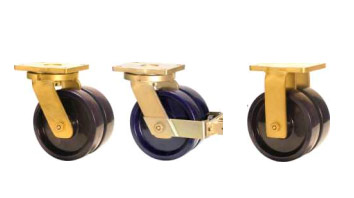 DABLP Forged Twin Wheel Castors with SFS Series Solid Elastomer Wheels