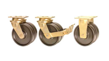 GRDDE Twin Wheel Castors with MCI Series Cast Iron Wheels