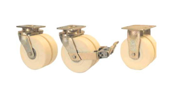GRDDE Twin Wheel Castors with MCNY Series Cast Polyamide Wheels