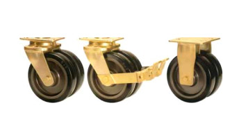 GRDDE Twin Wheel Castors with SEB Series Elastic Rubber Wheels