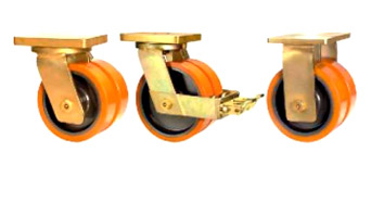 DABE75 Forged Twin Wheel Castors with SAS Series Polyurethane Wheels