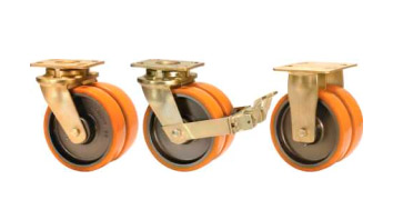 GRDDE Twin Wheel Castors with SAS Series Polyurethane Wheels