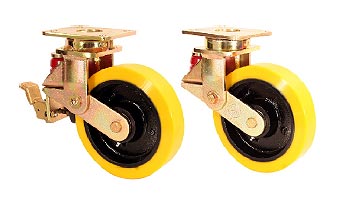 GHKE-SPR Spring Loaded Castors with SZS Series Soft Polyurethane Wheels