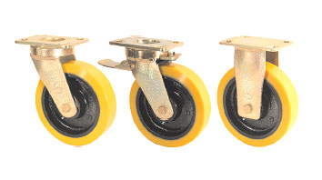 GRDDE Twin Wheel Castors with SZS Series Soft Polyurethane Wheels